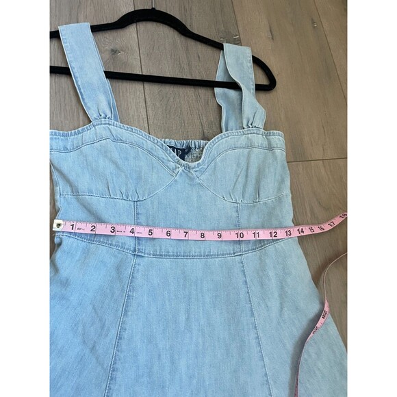 Gap Sweetheart Blue Denim Mini Dress Women’s Medium - Picture 5 of 10
